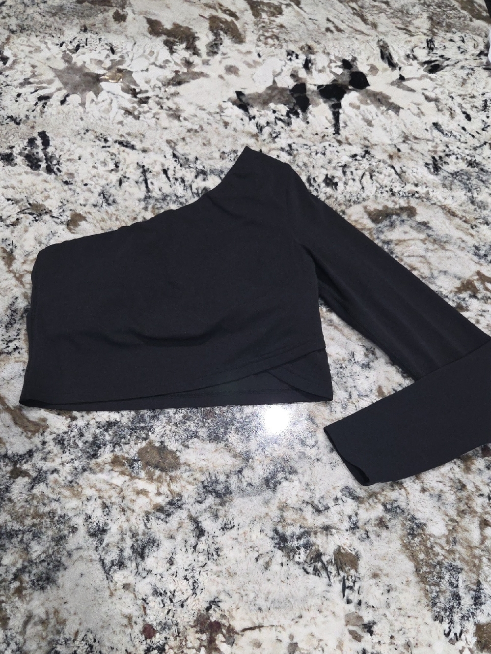lululemon athletica Black One-Shoulder Long Sleeve Crop